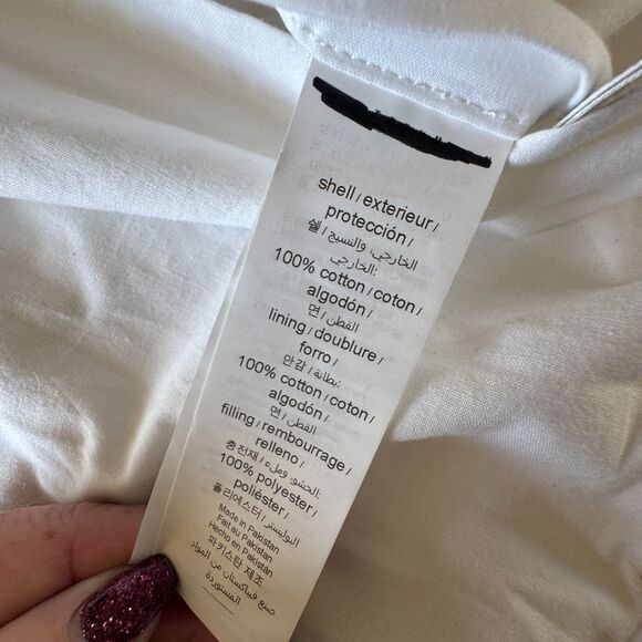 Pottery Barn Carter Striped Quilted King Sham Set in White/Flax Cotton NWOT - Picture 8 of 9